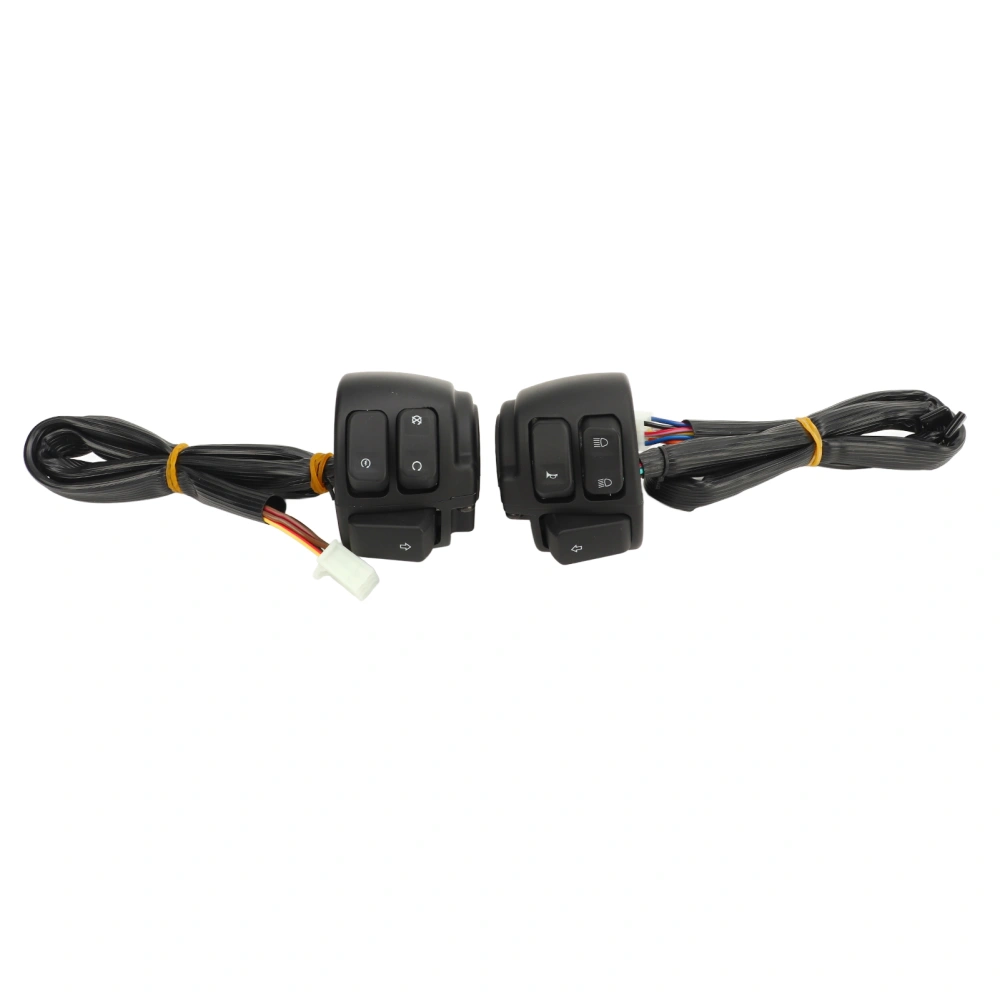 Pair of 25mm Motorcycle Handlebar Switch 12V Turn Signal Horn High Low Beam Switch for Motorbikes