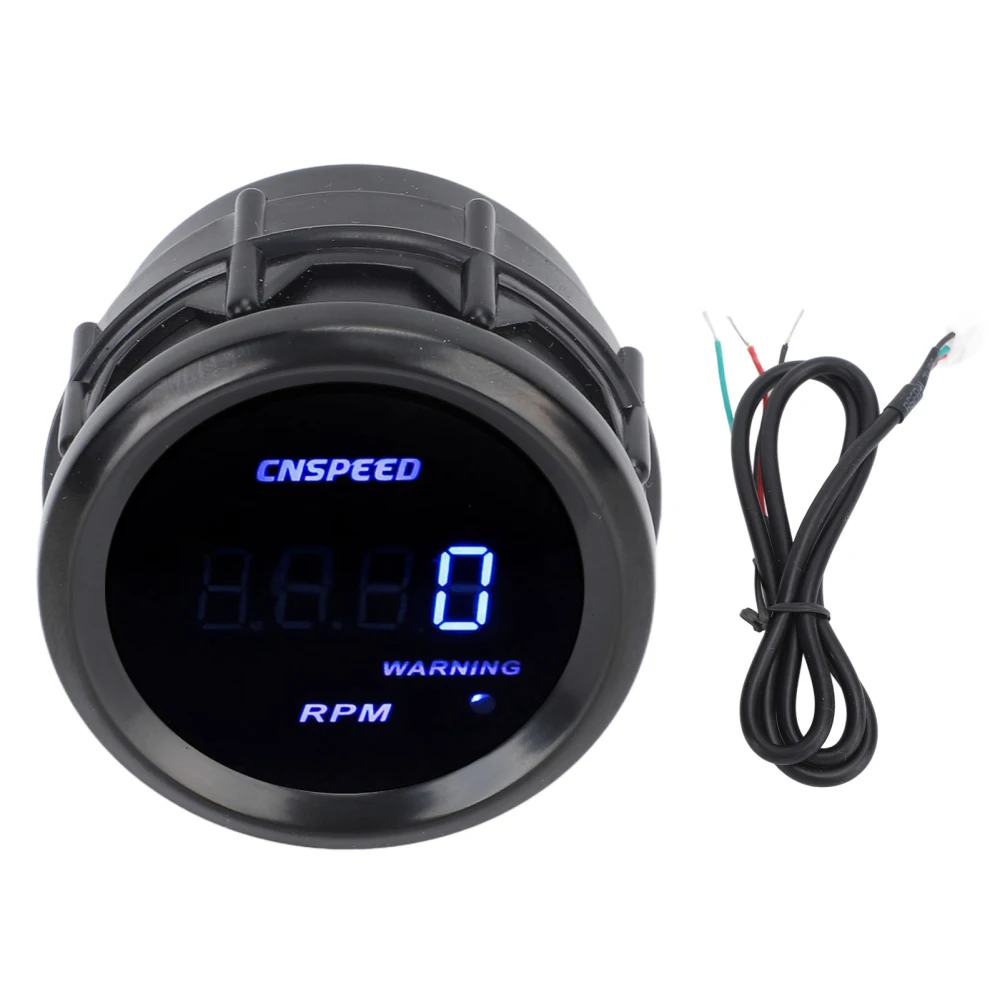 2in Car Digital Tachometer 12V 0 to 9999RPM Ultra Thin Accurate 52mm Tacho Gauge with Blue Light