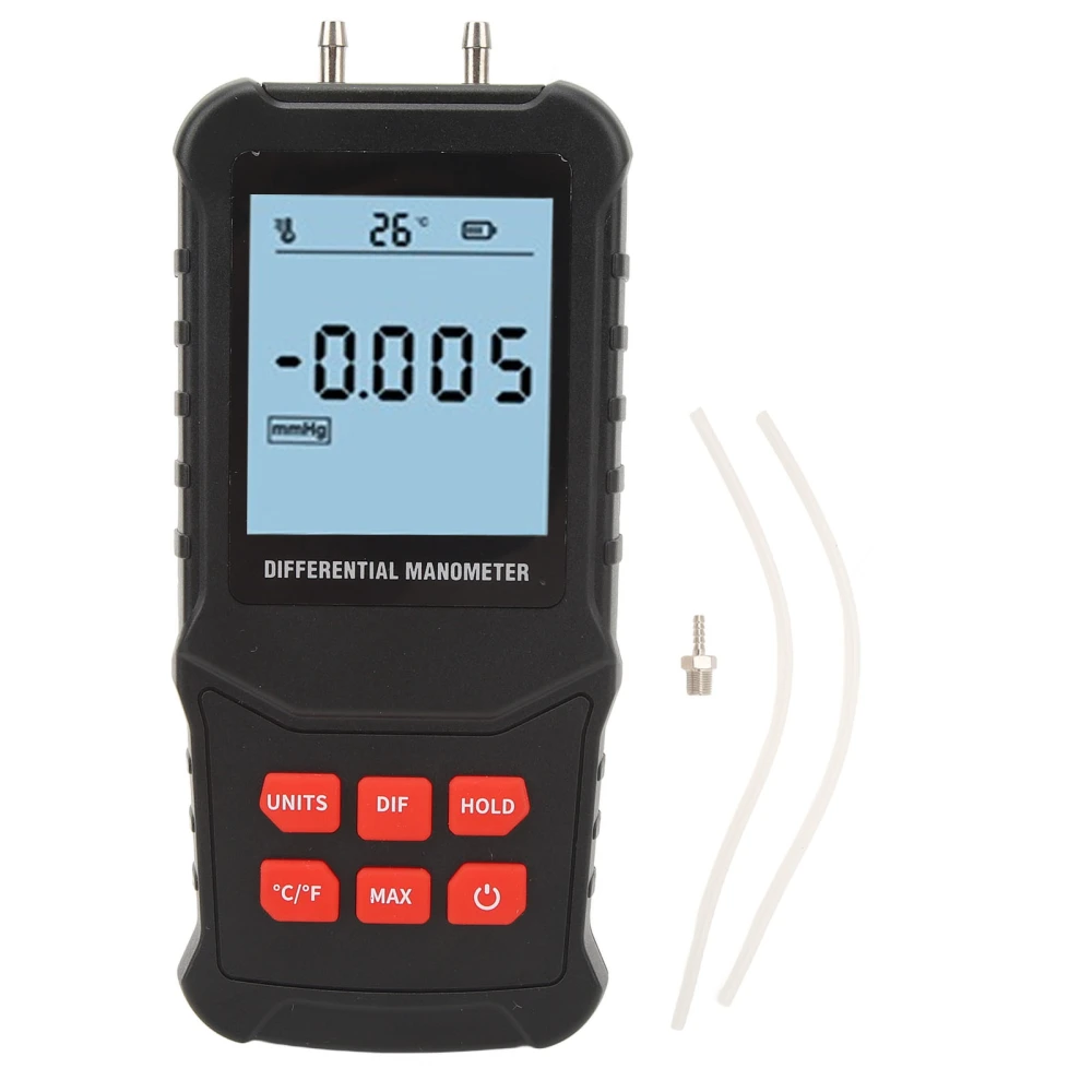 Digital Manometer 20.68Kpa High Accuracy Overload Prompt Auto Shutdown Handheld Differential Pressure Gauge