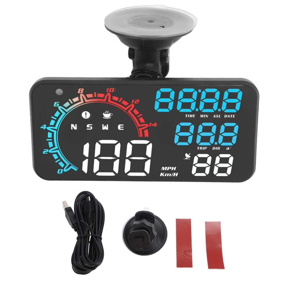 GPS Speedometer Speed Alarm Fatigue Driving Reminder Rugged HD Display HUD Display Universal for Car Colorful