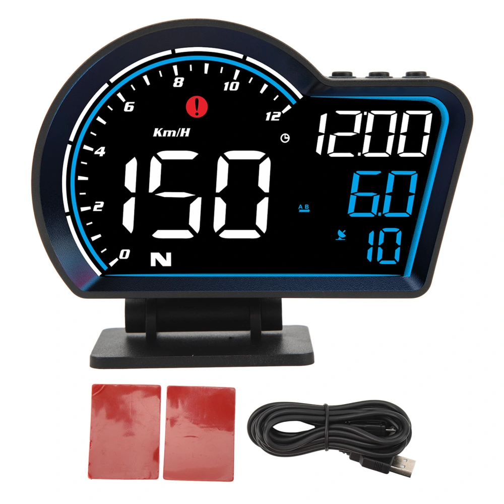 Car HUD Display Speed Direction Driving Distance Overspeed Alarm HD Display GPS Digital Speedometer Universal for Vehicle