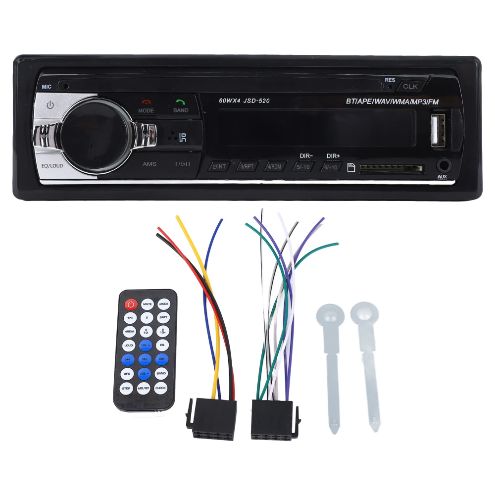 12V Car Radio MP3 Player Bluetooth Hands Free Calling FM Radio Vehicle Stereo Audio with Remote Control