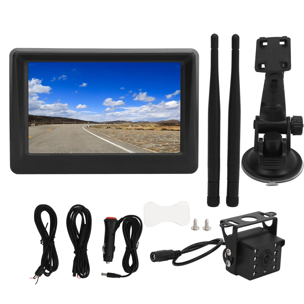 5in Rear View Camera with Monitor 1280x720 150° Wide Angle Reverse Backup Camera Monitor Kit Bigger Camera