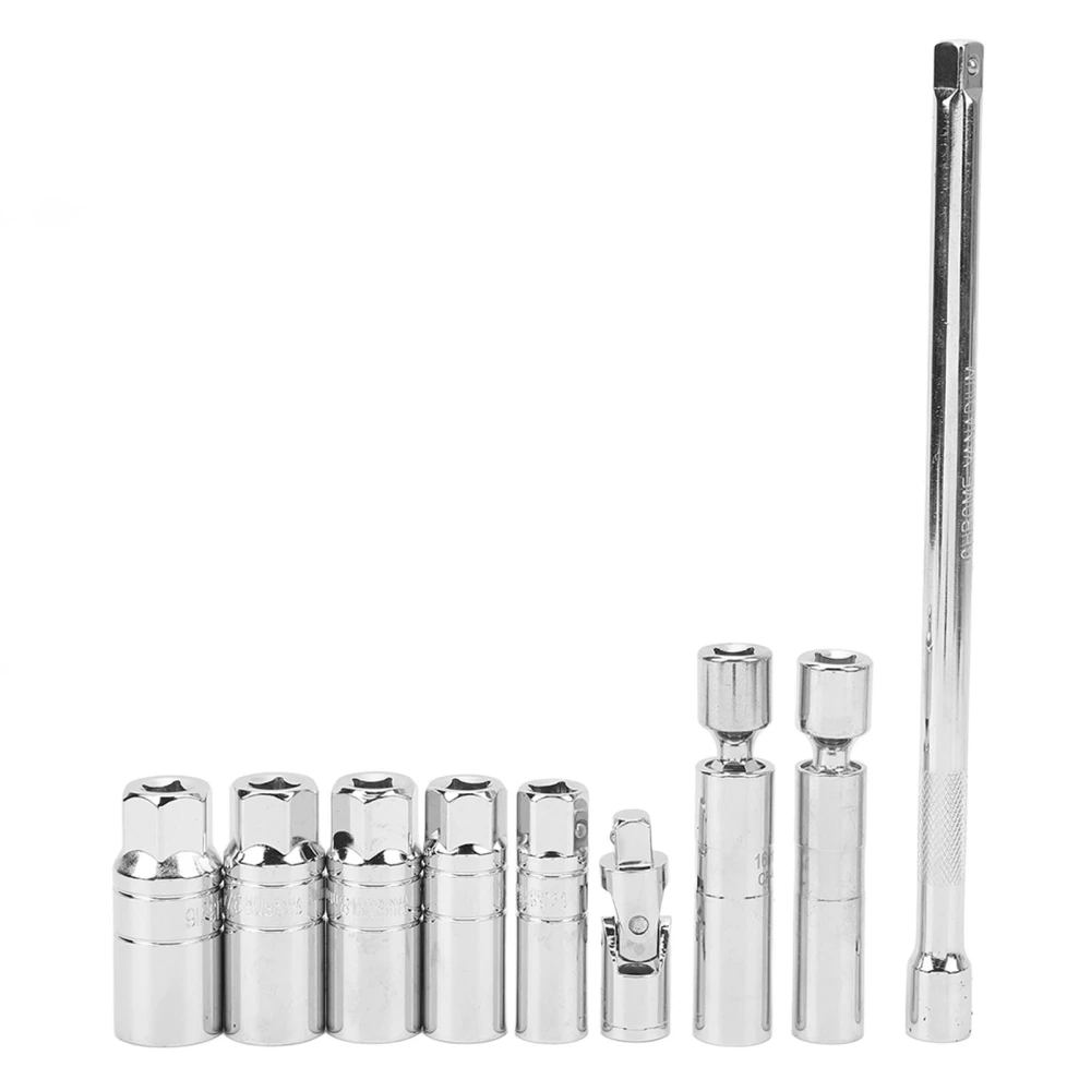 9Pcs Spark Plug Socket Set Magnetic Thin Wall 3/8 Inch Drive Spark Plug Socket Set with Universal Joint Replacement for Benz