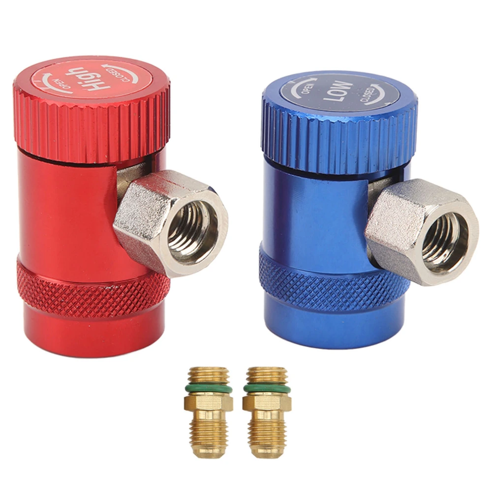 2Pcs R1234yf Quick Couplers 1/4 Inch Male Port High Or Low Side Manual Couplers Connector Adapter