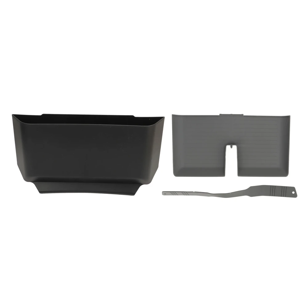 Under Screen Storage Organizer Tray Large Capacity Anti Slip Under Screen Storage Tray Replacement for Tesla Model 3 Grey Handle