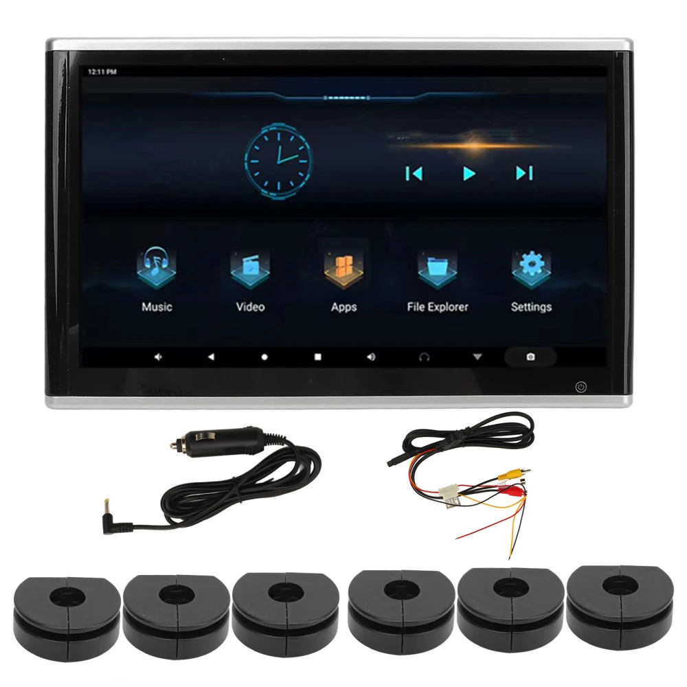 11.6in Car Headrest Monitor IPS Touch Screen LED Ambient Light Rear Seat Entertainment System for Android 9.0