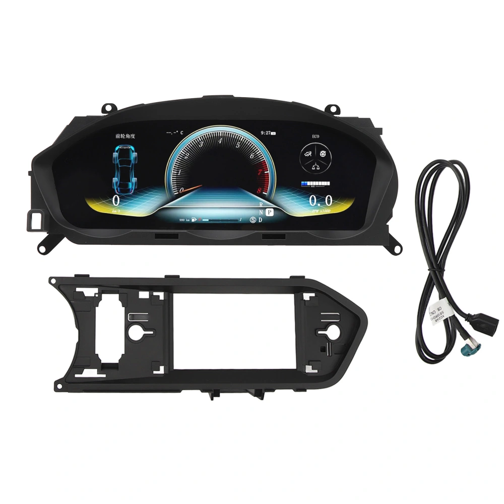 12.3in Car LCD Instrument Cluster Digital Screen Speedometers Dashboard Replacement for Benz C‑Class W204 LHD 2011 to 2014