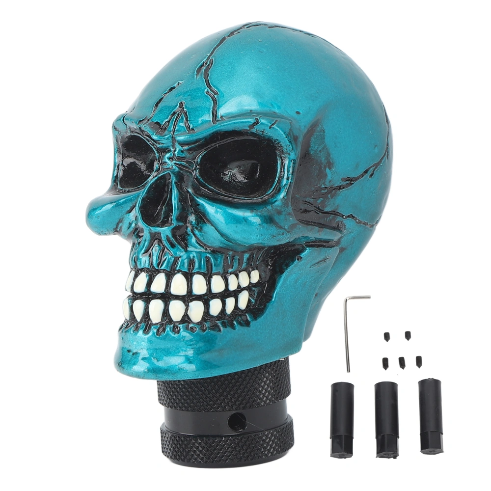 Skull Gear Shift Head Resin Shifter Knob Car Transmission Shifting Stick Handle for Most Manual Vehicles Green