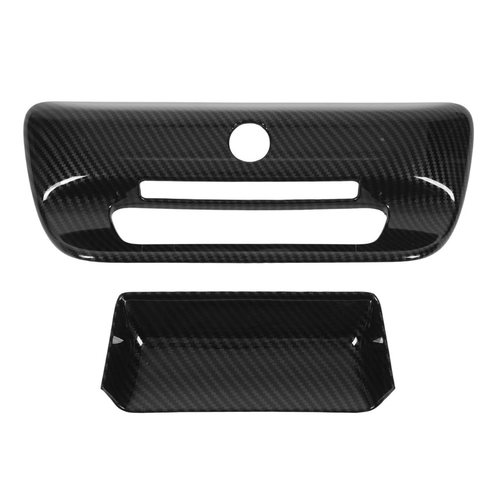 2PCS Tailgate Handle Bowl Cover Trim Kit ABS Plastic Carbon Fiber Grain Stylish for Pickup