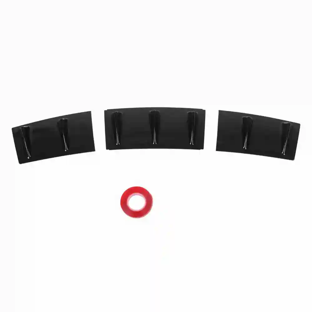 3 Pcs Chassis Deflector Universal Black Rear Lip Shark Fin Spoiler Wing Splitter Lip Diffuser for Corolla Glossy Black