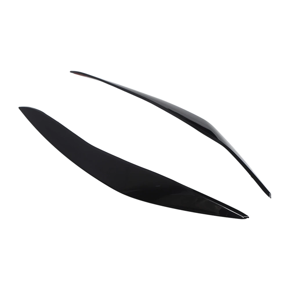 2 Pcs Headlight Eyebrow Left Right Front Light Eyelid Cover Trim for 5 Series F10 Pre‑LCI 2010 to 2013 Glossy Black