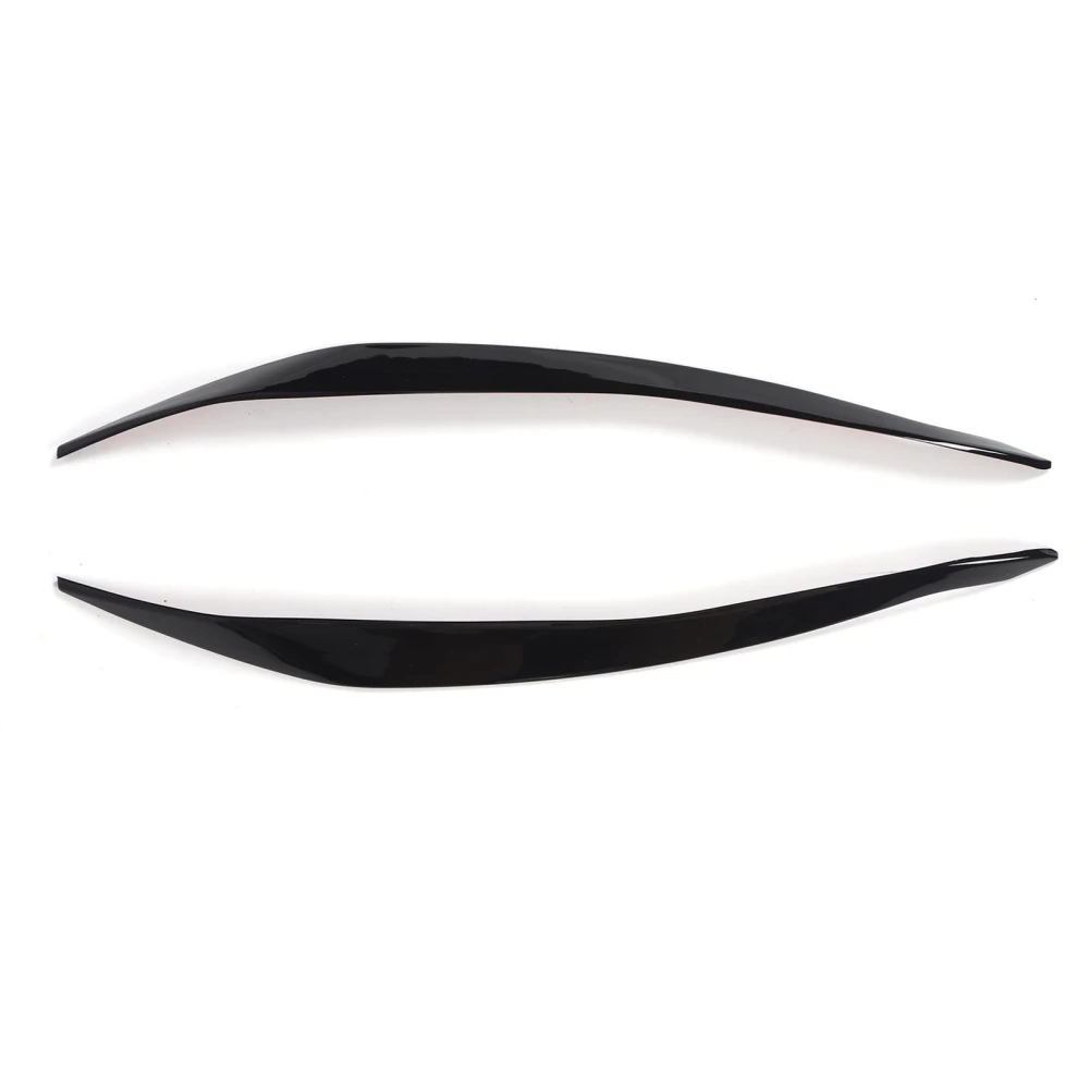 Front Headlight Eyebrow Cover ABS Black Front Headlight Lamp Eyebrow Cover Trim for 5 Series F10 LCI 2014 to 2016 Glossy Black