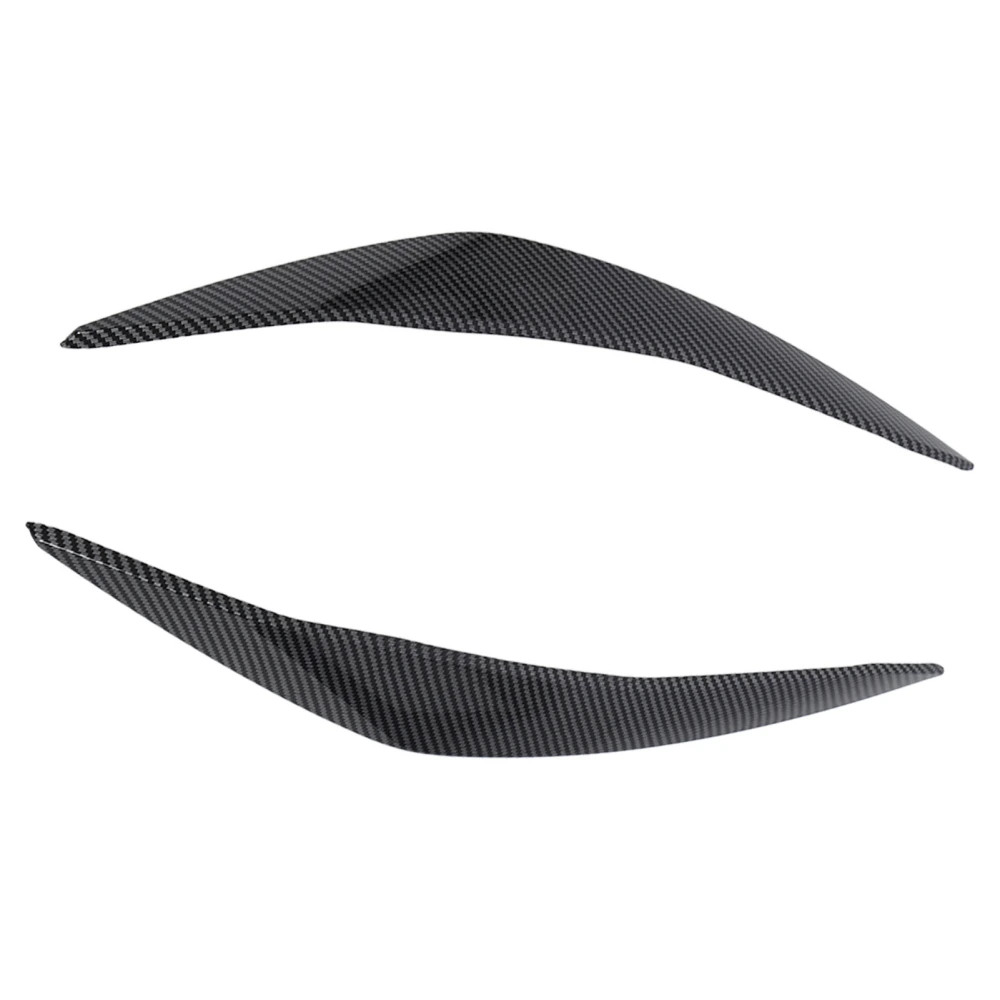 2 Pcs Headlight Eyebrow Left Right Front Light Eyelid Cover Trim for 5 Series F10 Pre‑LCI 2010 to 2013 Carbon Fiber Style