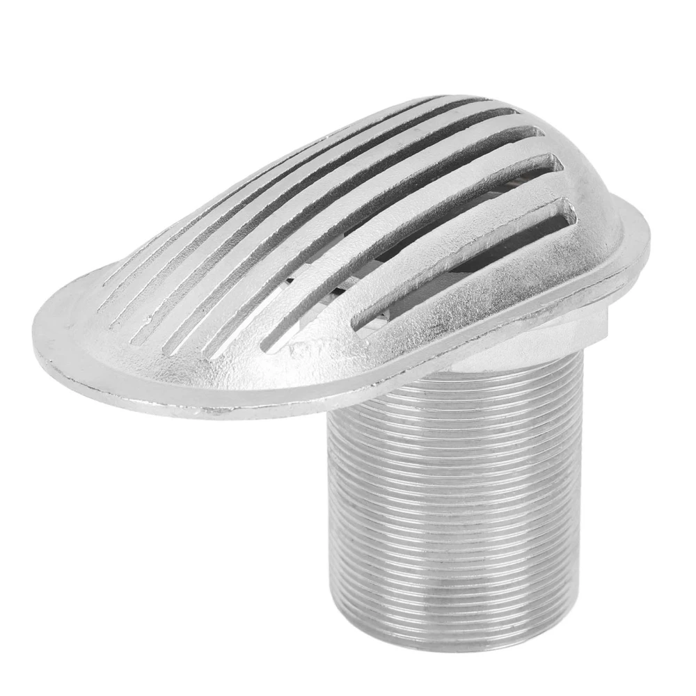 2.5in Threaded Marine Boat Intake Strainer 316 Stainless Steel Thru Hull Inlet Water Pickup Filter Scoop for Boat Yachts Kayaks
