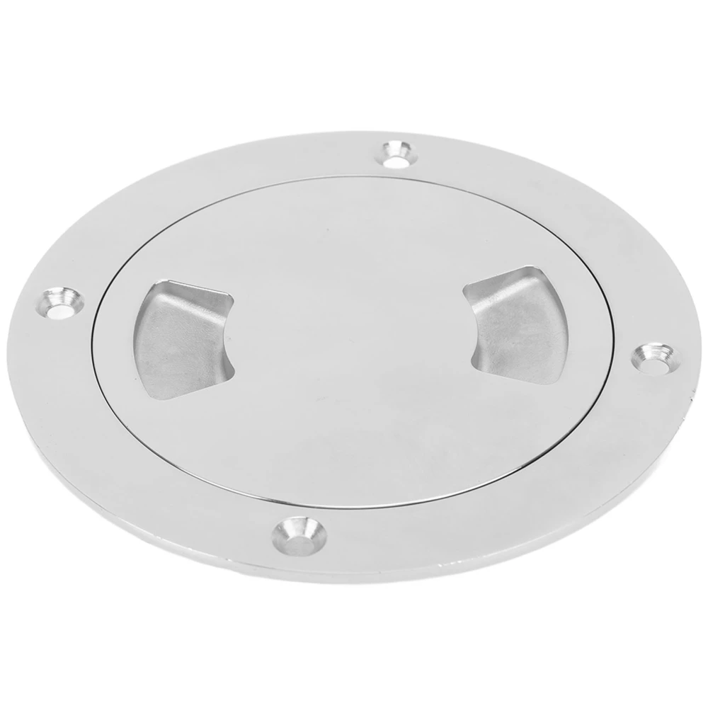 5.5in Yacht Deck Plate Cover 316 Stainless Steel Fan Shaped Round Deck Plate Access Lid for Boat Truck RV