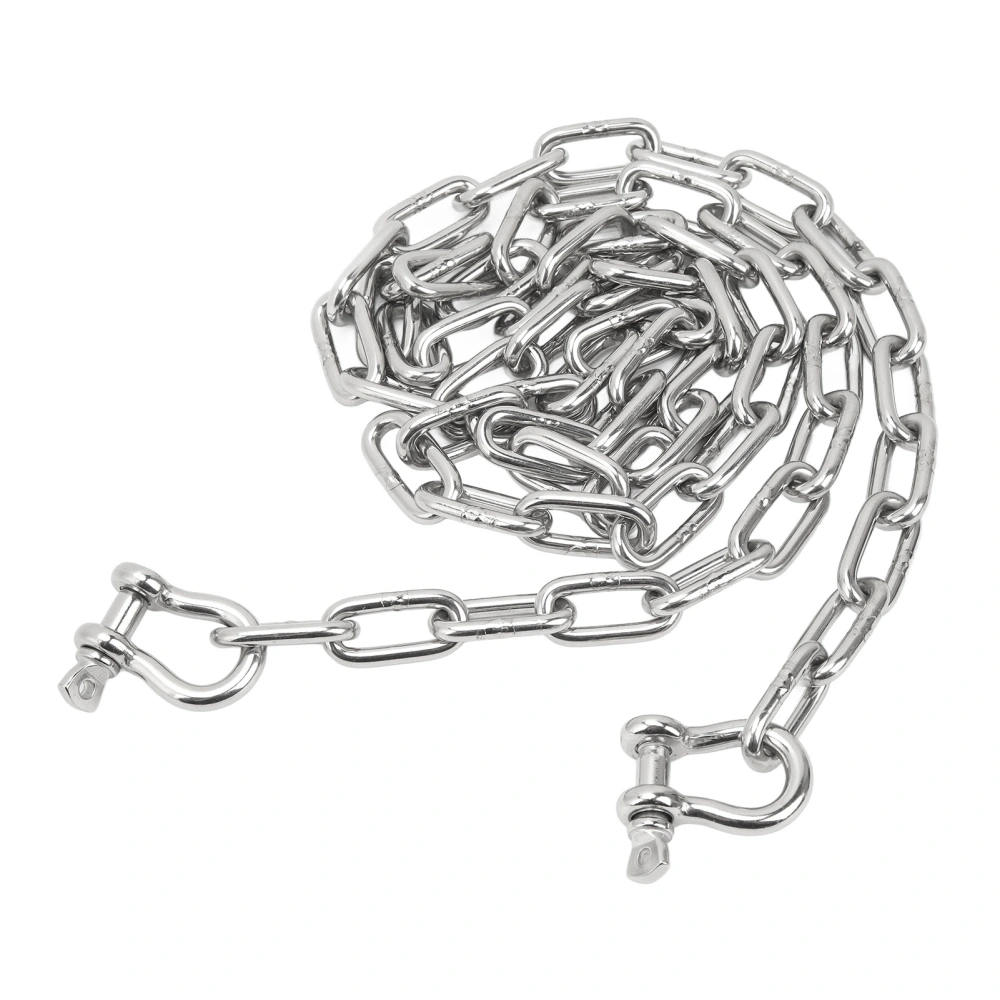 6.6ft Anchor Lead Chain Marine 316 Stainless Steel Central Ring Anchor Chain with Double 5/16in Shackle Link Ends for Ship Yachts