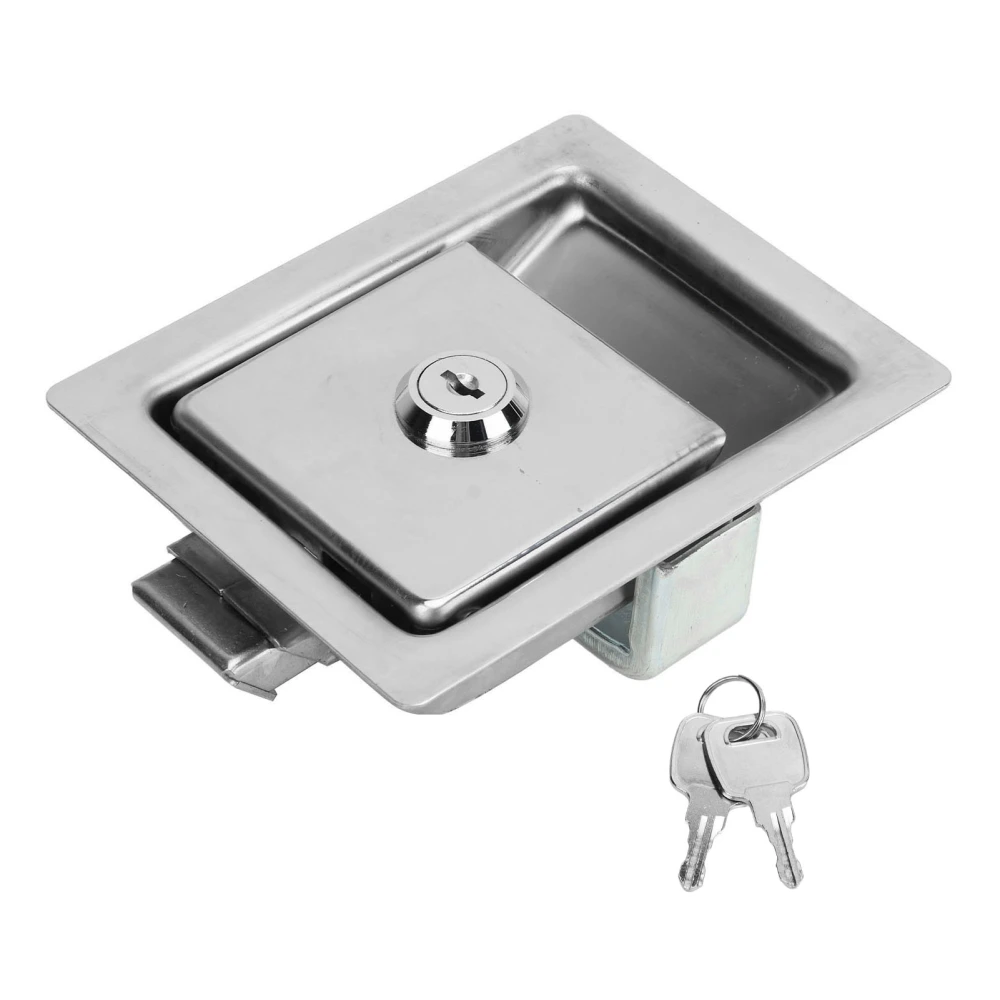 Toolbox Latch Stainless Steel Flush Mount Tool Box Latch Paddle Lock with 2 Keys for RVs Trucks