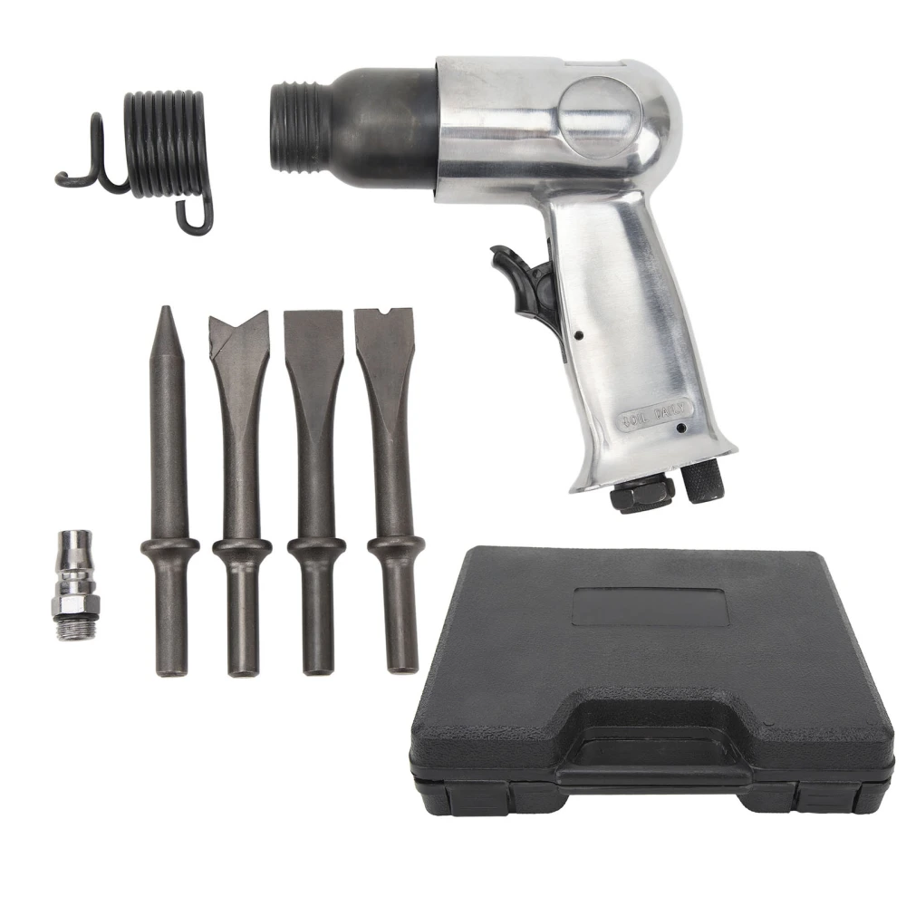 Air Hammer Kit Heavy Duty Pneumatic Chisel Drill Tool Power Hammer for Car Repair Brake Pad Rust Removal 150mm Short Barrel