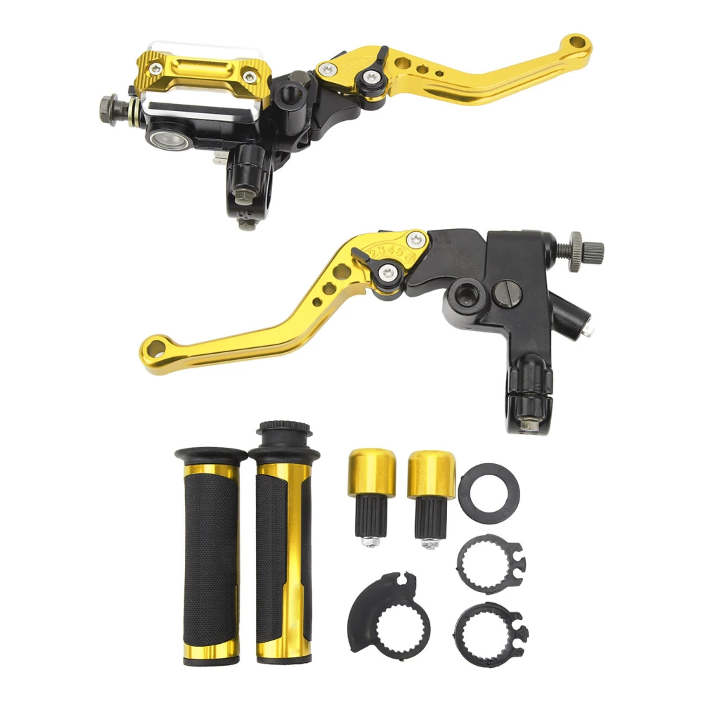 2Pcs Motorcycle Brake Lever 22mm Handle Bar Master Cylinder Lever For Scooter Sports Bike Street Bike ATV Gold