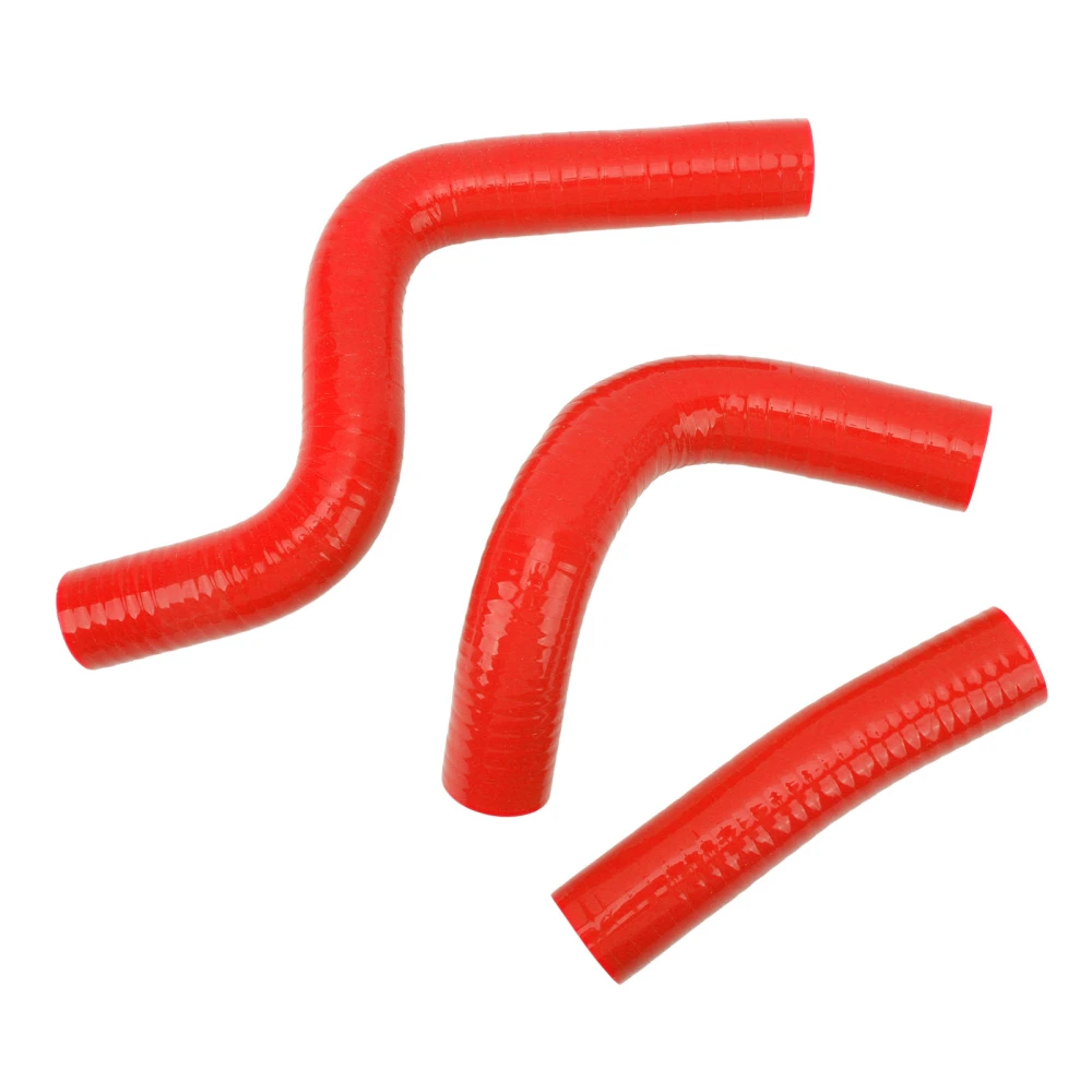 3PCS Silicone Radiator Coolant Hose Pipe Kit Stable Connection Leak Proof Heat Resistant Fit For KX80 KX85 KX100 Red