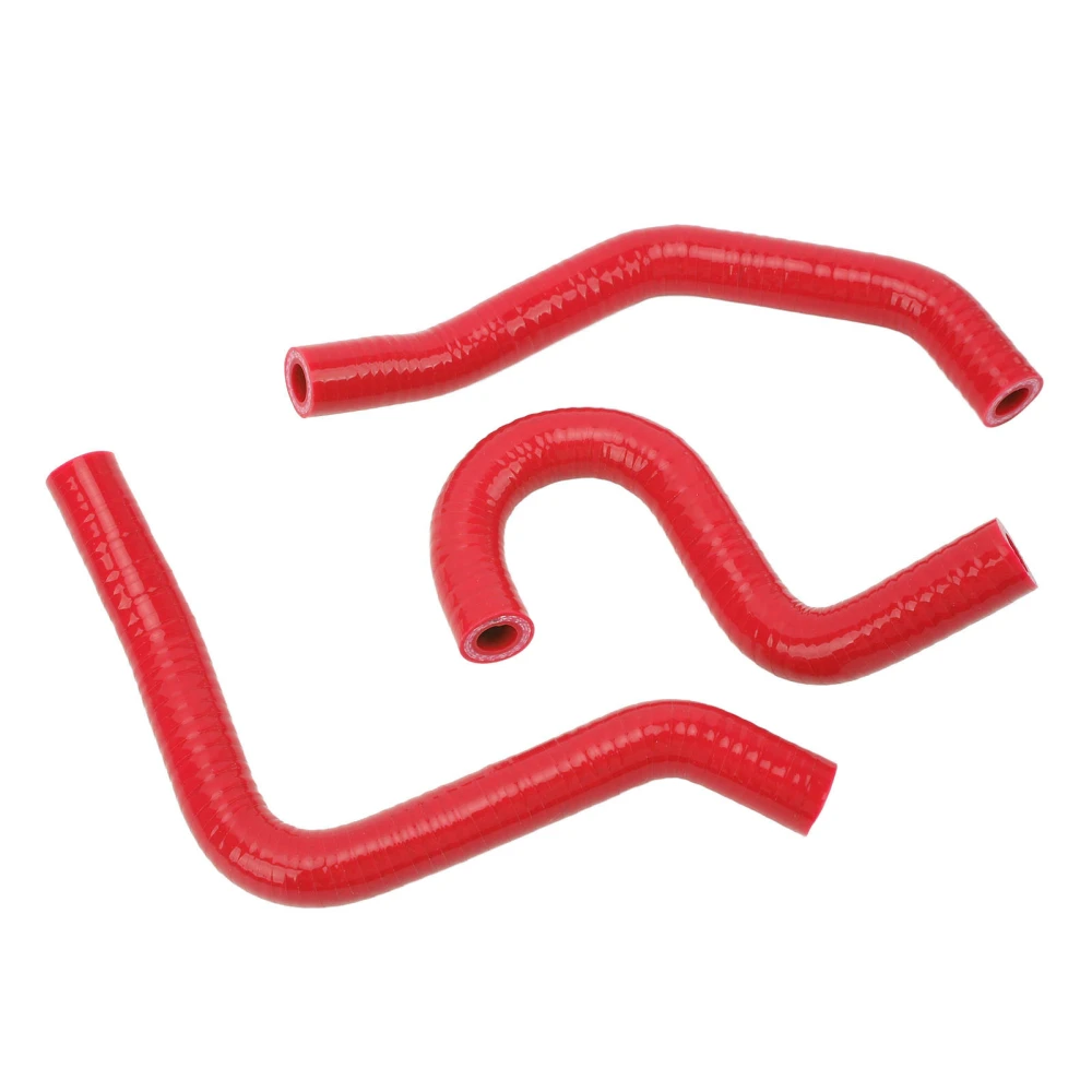 3Pcs Motorcycle Radiator Hose Thickened High Temperature Resistant Silicone Radiator Coolant Hose For CR80R CR85R Red