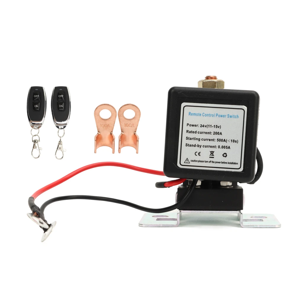 Car Battery Disconnect Switch High Current Master Battery Power Kill Disconnector Switch with 2 Remote Control 24V