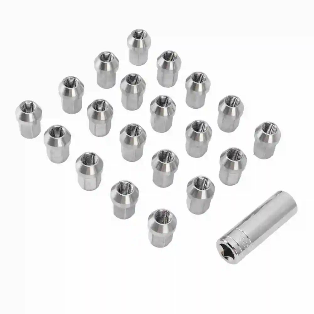 20PCS M14x1.5 Lug Nuts with Sleeve 19mm Opposite Side Stainless Steel 35mm Replacement For Mazda