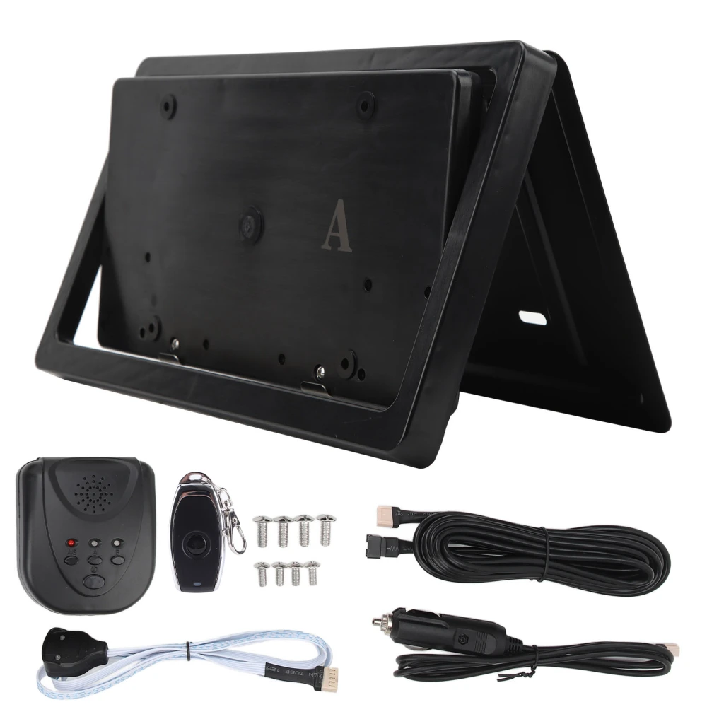 Reversible License Plate Frame with Remotes Control Electric License Plate Holder for Vehicles