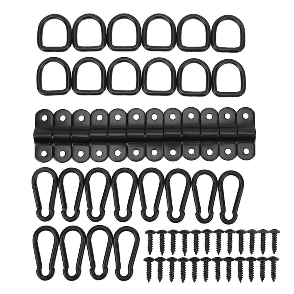 12pcs D Rings Tie Down Anchors Lashing Rings with Carabiner for Trailer Truck Bed Cargo