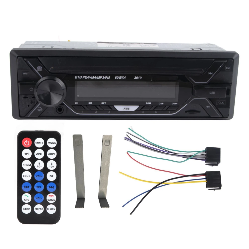 Car Bluetooth Player Single Din 12V/24V MP3 Player FM Radio Receiver with Adjustable Backlight