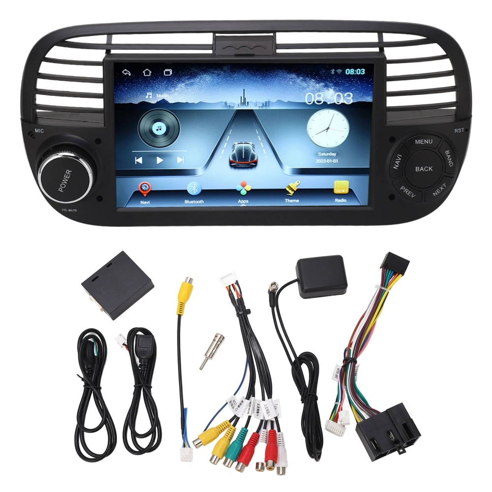 7in Car Stereo HD Touch Screen Wireless Carplay GPS Navigation Player Replacement for FIAT 500 2007 to 2015