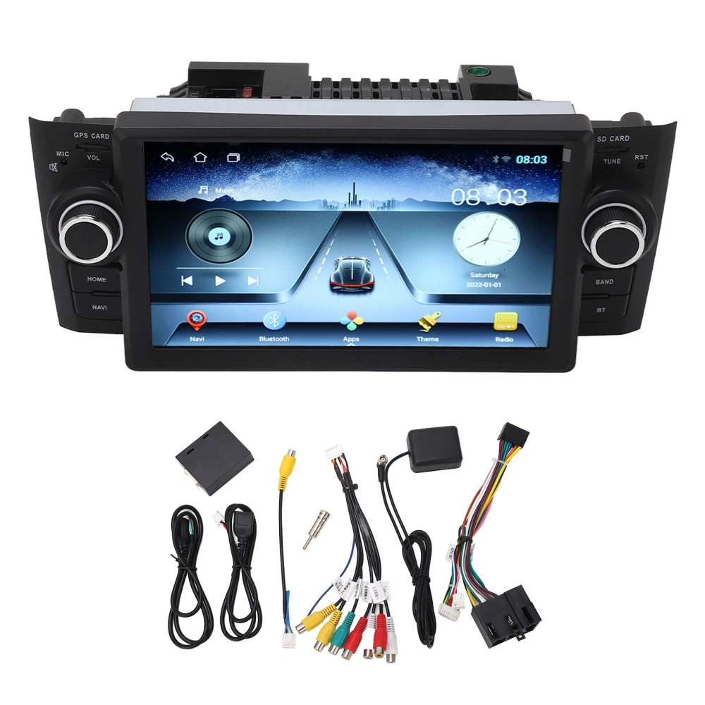 7in Car Stereo GPS Navigation Touch Screen Wireless Carplay Replacement for Fiat Grande Punto Linea 2007 to 2012