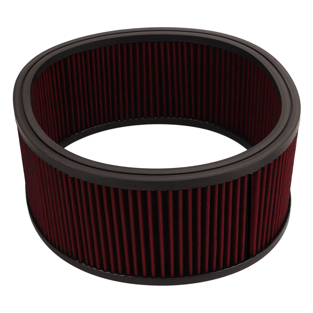 Round Washable Air Filter Element Washable Reusable High Flow Air Cleaner Filter Element for Ford 14 X 5 in Red