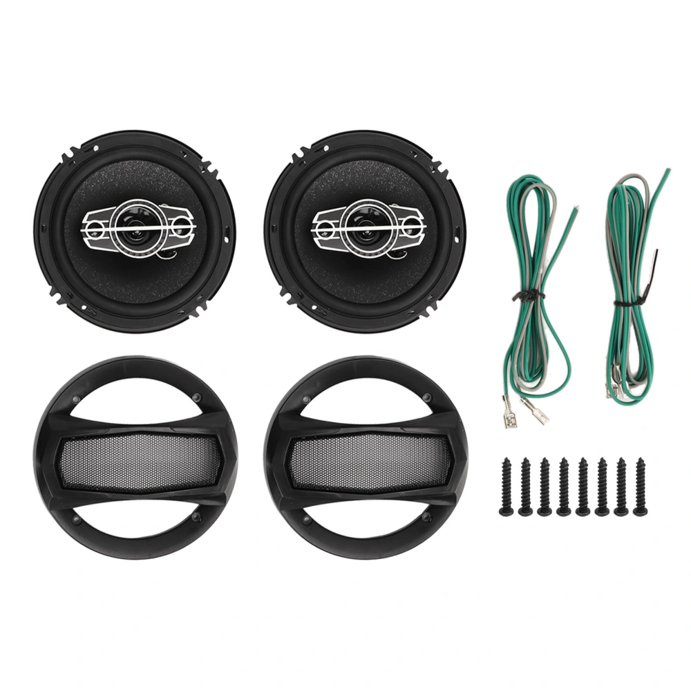 1pair Car Loudspeaker 6in Coaxial Speakers 350W Automobile Modified Speaker Black