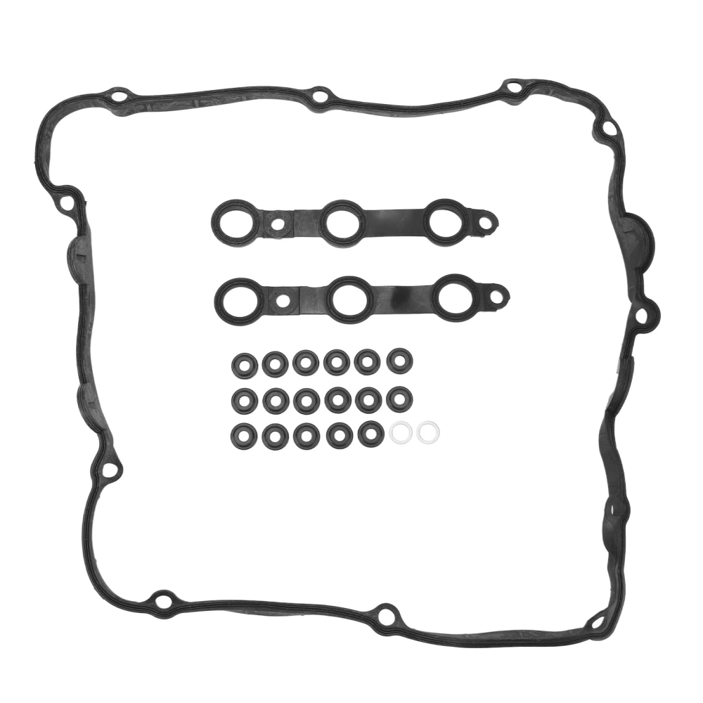 Engine Valve Cover Gasket with 17 Grommet Seals 11 12 9 070 990 for E46 E39 E36 Black