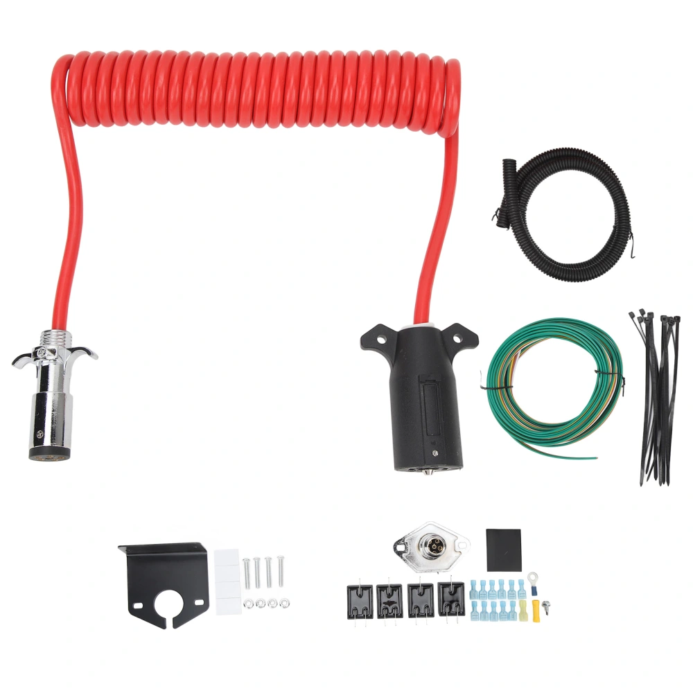 Towed Vehicle Wiring Kit 15267 for 6 Wire to 7 Wire Combinations Power Cord Cable Ties Wire Connectors Kit for RV Trailer