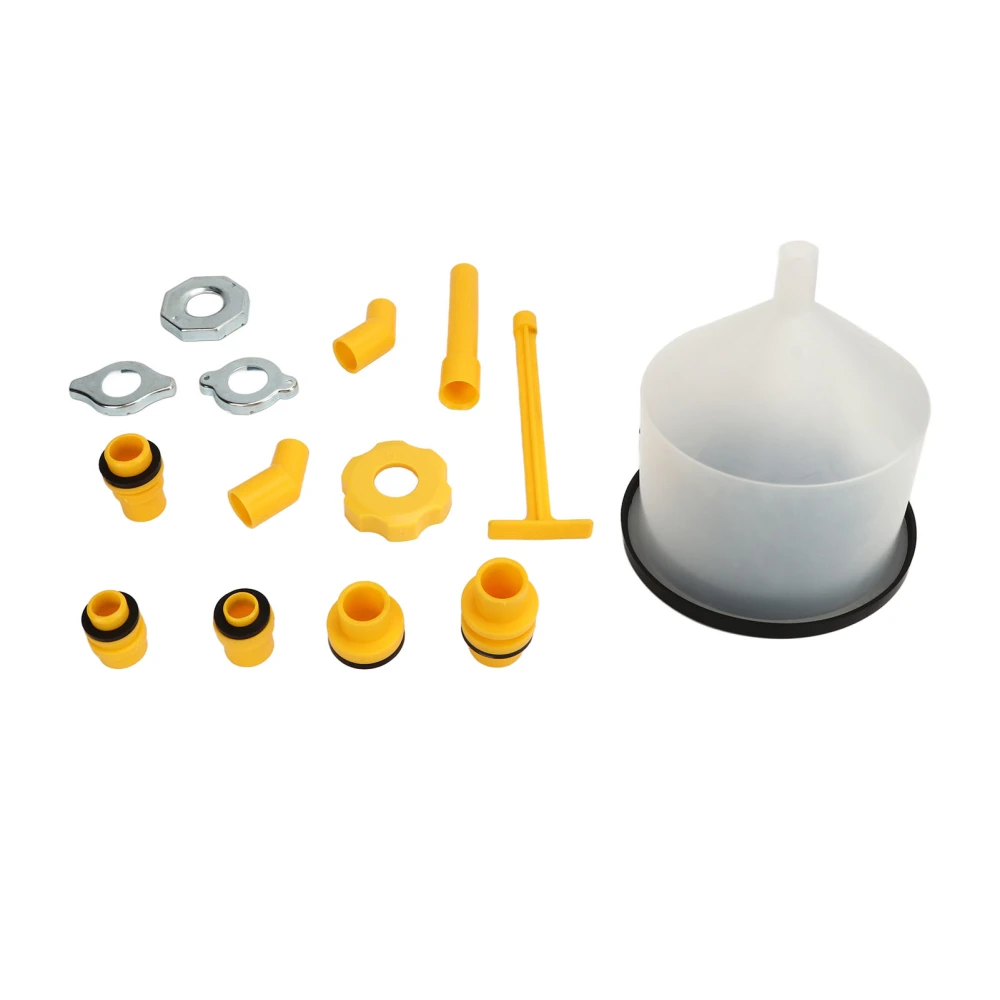 15Pcs Coolant Funnel Kit Car Yacht Boat Sliver Spill Proof Cooling Fluid Bleeder Adapter