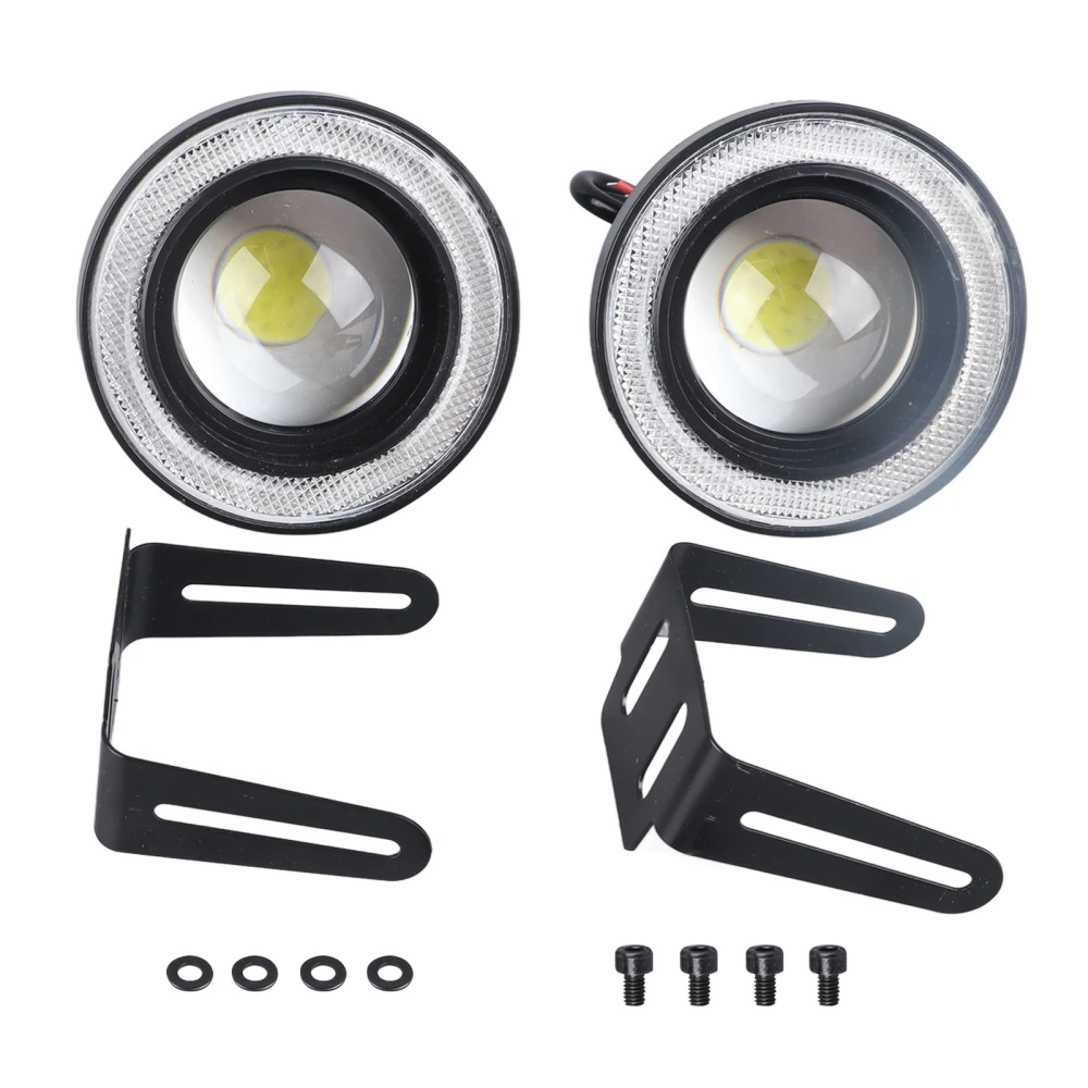 2Pcs Car Fog Light 3.5 Inch LED Halo Ring Lamp 30W 1200LM 6000k to 7000K COB Aperture DRL Driving Light