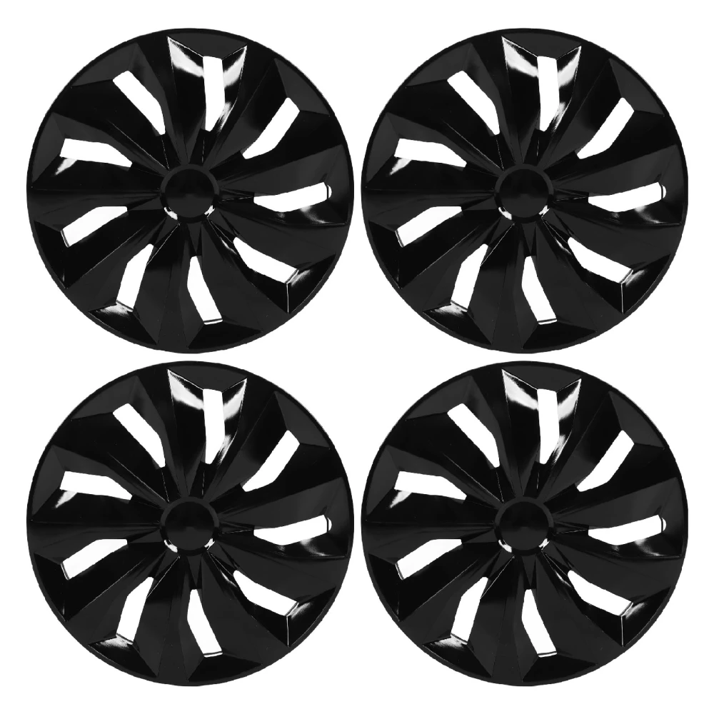 4Pcs Hubcap Wheel Covers Stylish Durable Black Rugged 15 Inch Hubcaps Replacement for Peugeot 208