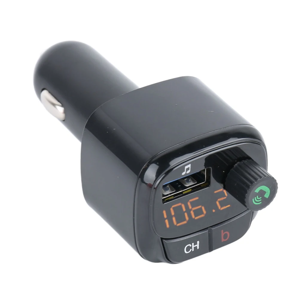 Car Bluetooth Adapter V5.0 FM Bluetooth Transmitter MP3 Music Player with Dual USB Charging