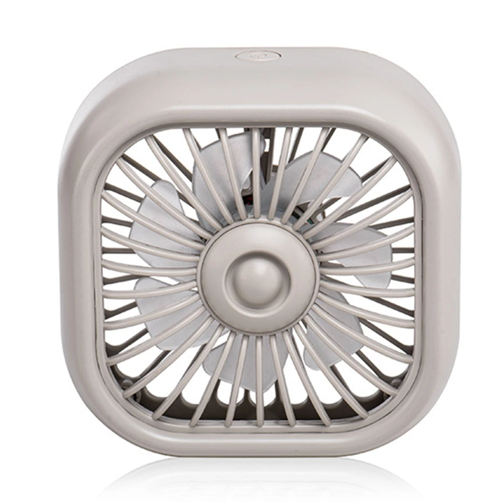 Car Air Vent Mount Fan Colorful Light 3 Wind Speed Low Noise USB Cooling Fan for Vehicles Khaki