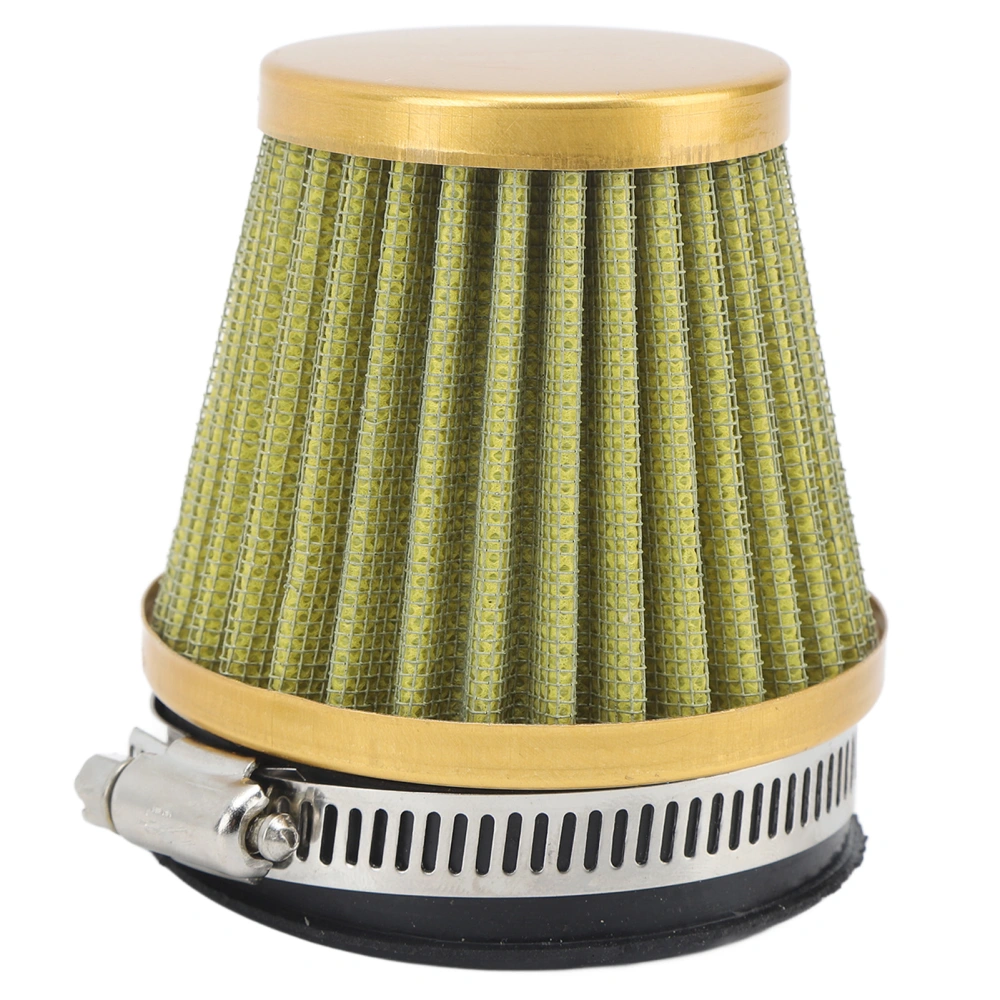 Air Filter Cleaner 60 mm Clamp On Engine Protection Air Cleaner Intake Filter for Off Road Motorcycle ATV Quad Gold