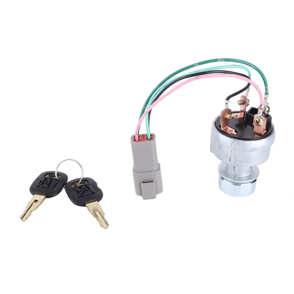 Ignition Switch with 2 Keys High Sensitivity Aluminium Alloy 110‑7887 for Caterpillar 906H 906H2 906K 906M