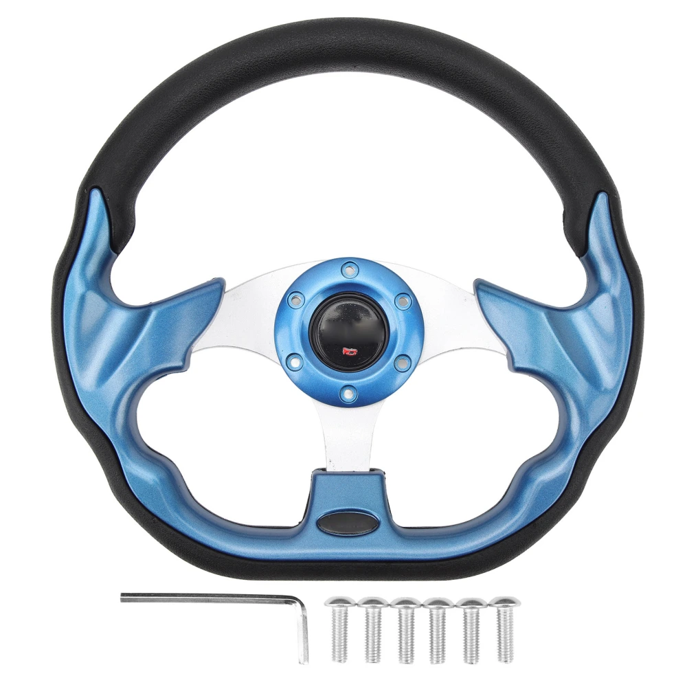 12.5 Inch Golf Cart Steering Wheel Universal 6 Holes Steering Wheel Replacement for E‑Z‑GO TXT &amp; RXV Blue