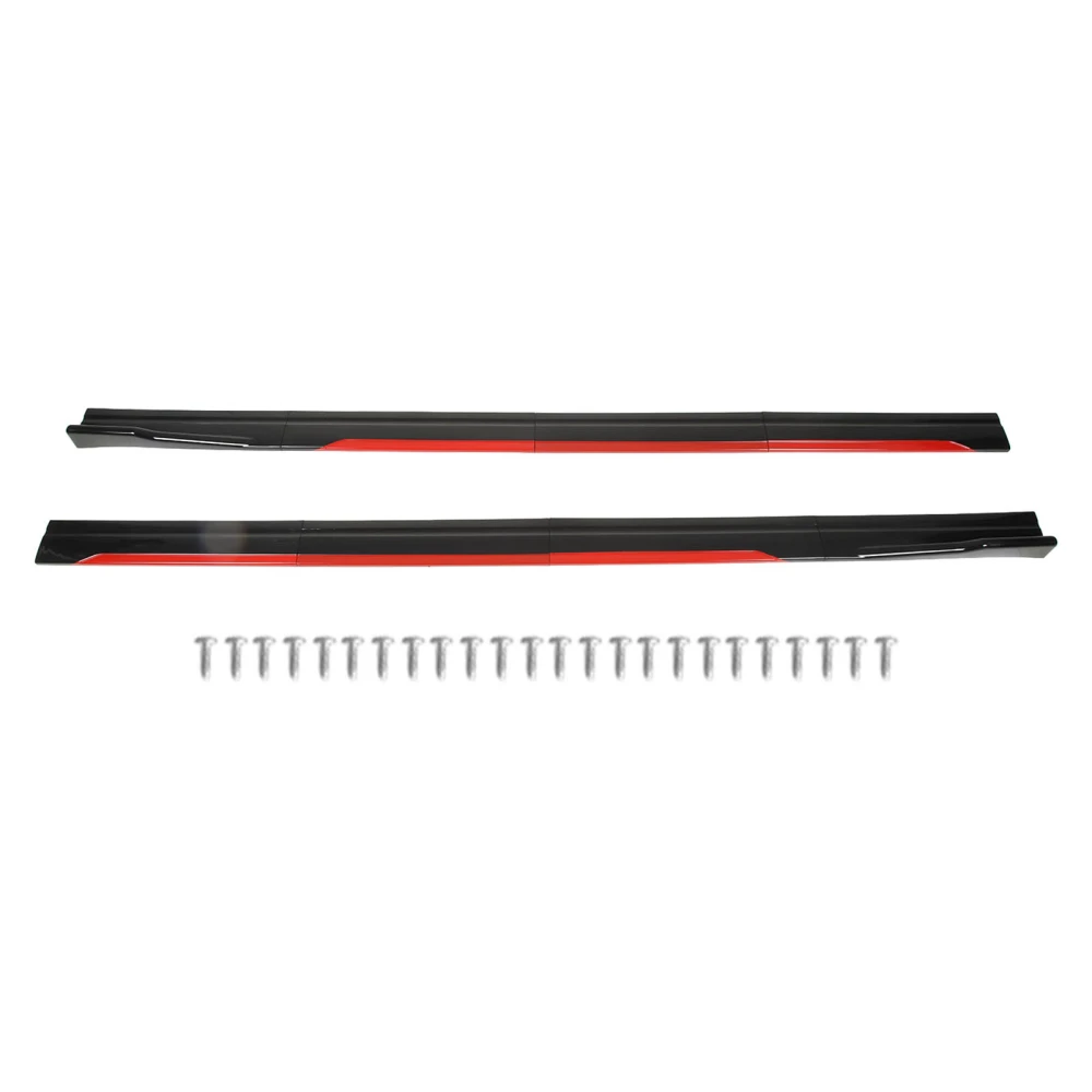 8PCS Car Body Styling Side Skirt Bright Black Red Trim Splitters Diffuser Winglet Universal for Civic