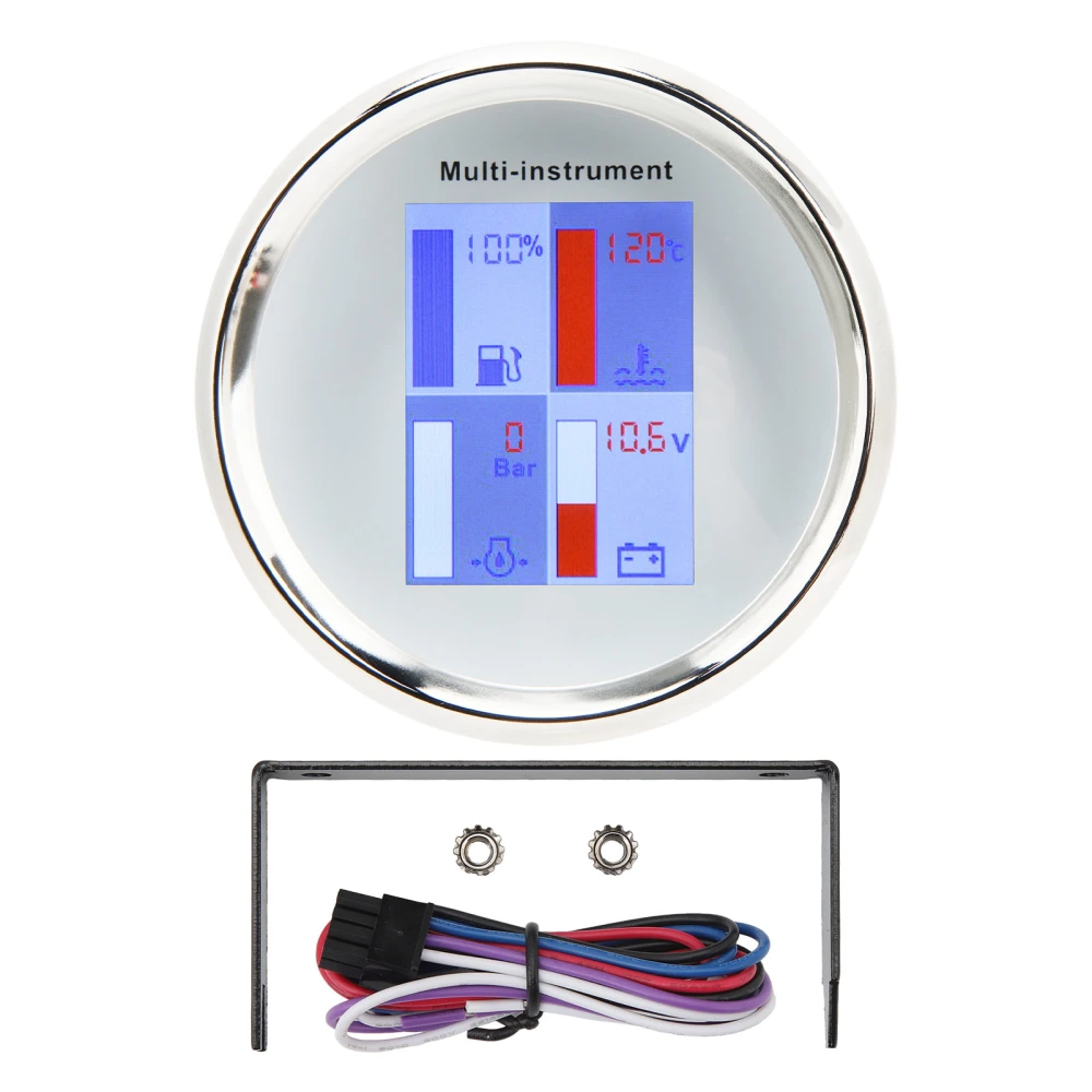 85mm Digital Water Temp Gauge LED Backlight High Precision IP67 Waterproof Multi Function Gauge For Yachts Ships Speedboats White Dial White Front Cover 910 00271