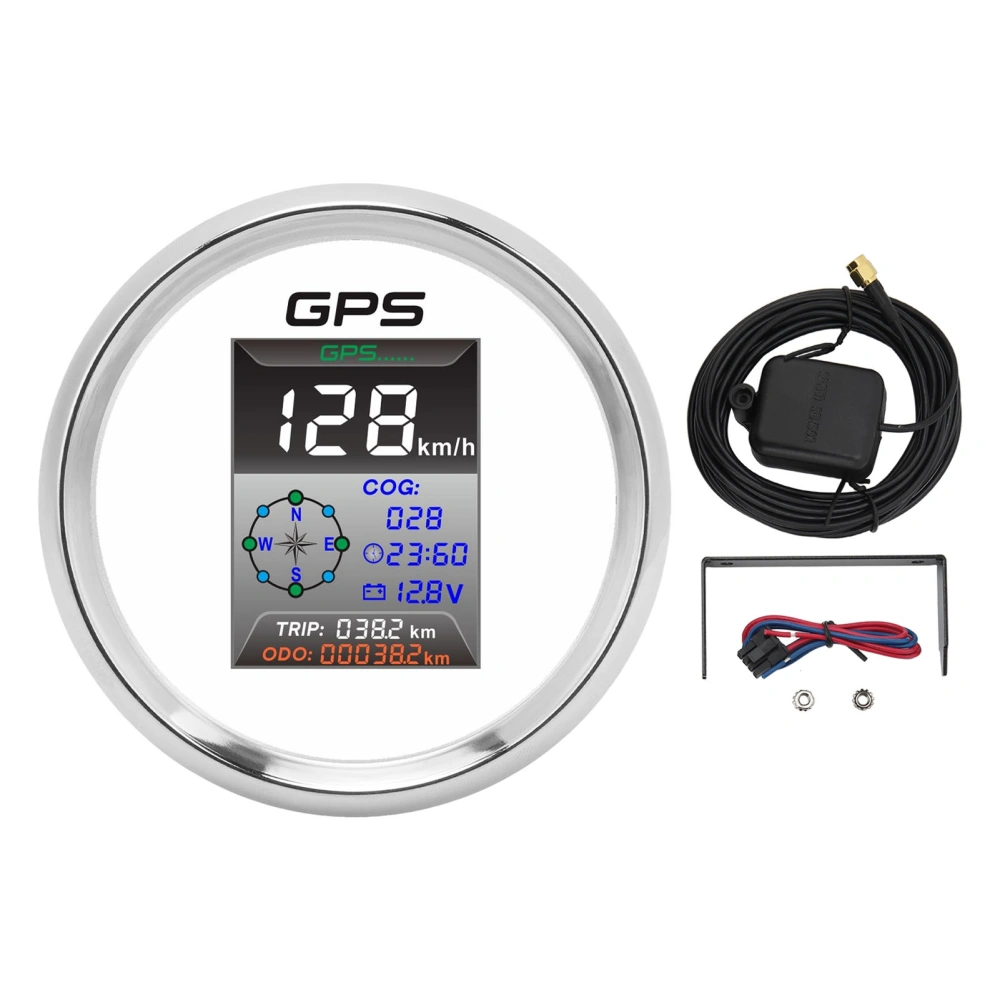 85mm Digital GPS Speedometer Knots MPH KMH LED Backlight Antifog IP67 Waterproof for 9 to 32V Boat Yacht Car Motorcycle 910-00266