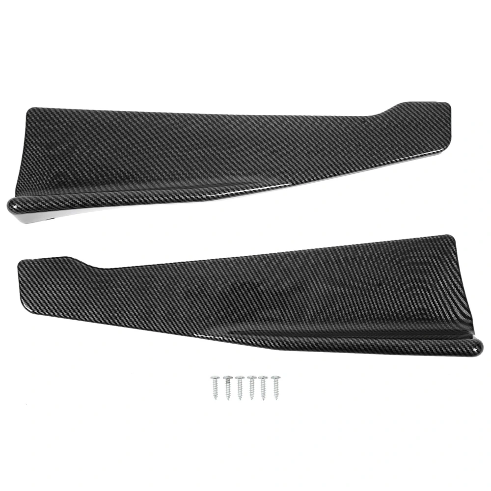 2 Pcs 35cm Rear Bumper Canard Lip Splitter Left Right Lower Splitter Spoiler Body Kits Replacement for Seat Leon A3 A4 A6 Carbon Fiber Style