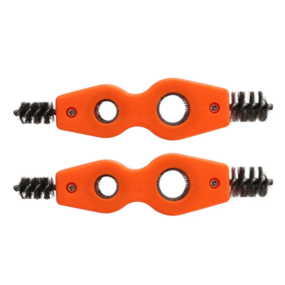 2Pcs 4 in 1 Pipes Cleaner Brush Tool 1/2 Inch 3/4 Inch Orange Strong Cleaning Versatile Wire Brush 4 In1 Combo for Car Battery